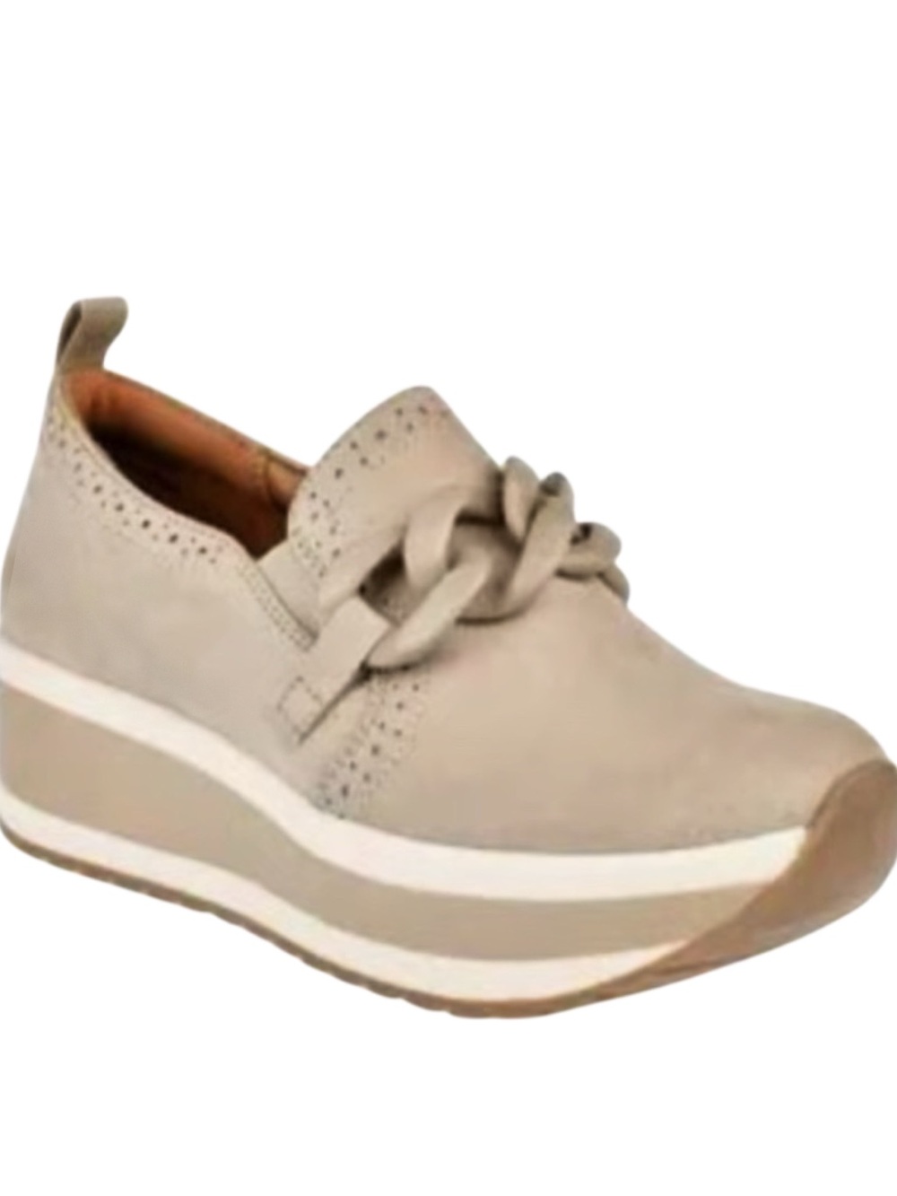 Mad Love Maryanne Comfort Platform Slip-On Taupe Faux Suede Sneaker Sz 8.5